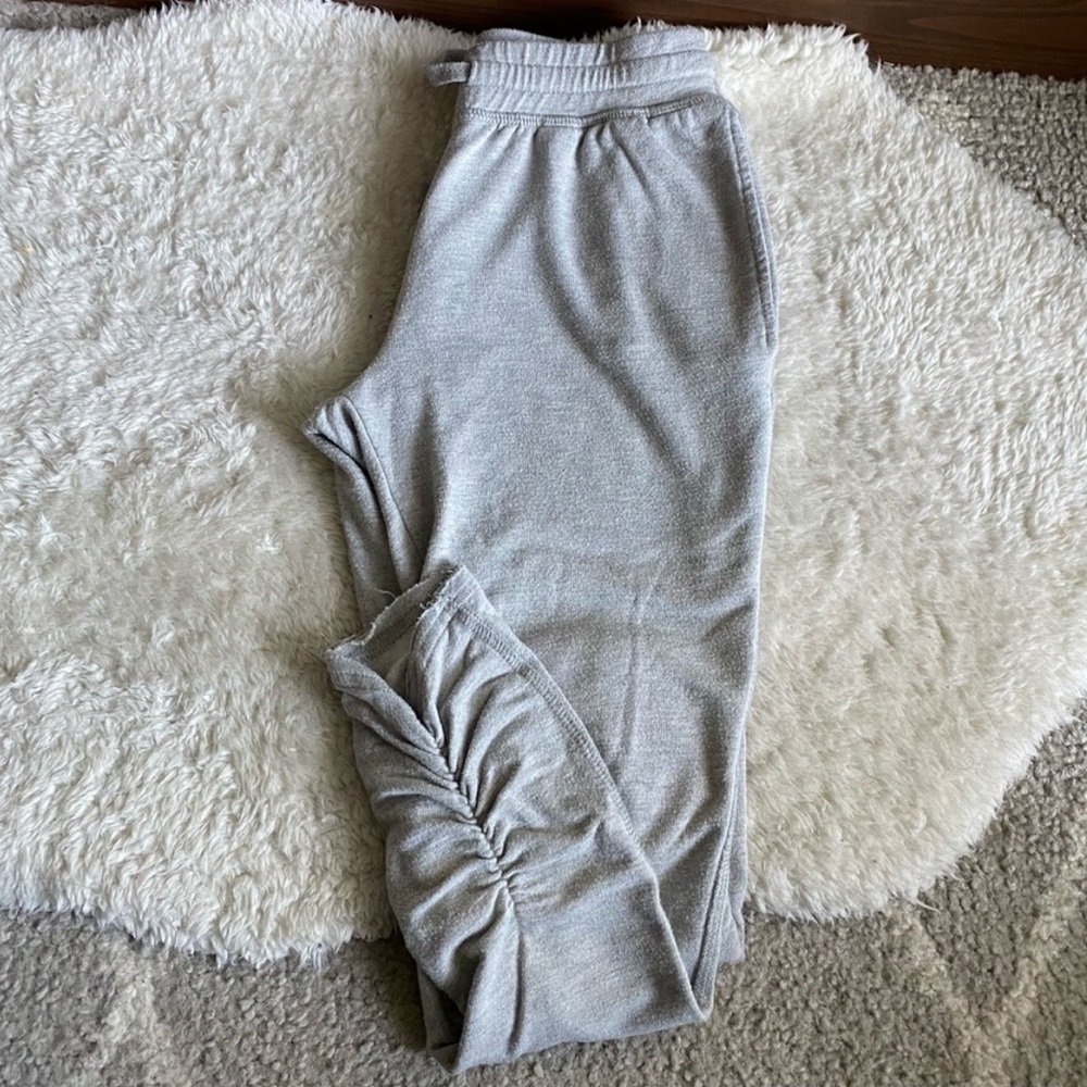 Spiritual Gangster gray thin lightweight joggers scrunch ankle fitted sweatpants